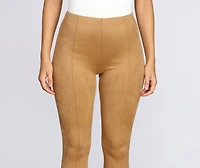 High Waist Faux Suede Pants