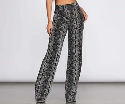Glitter Snake Print Pants