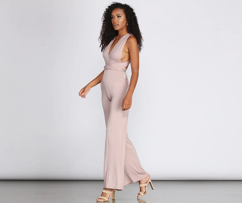 Stylish Ties Convertible Jumpsuit