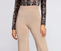 Basic Wide Leg Stretch Pants