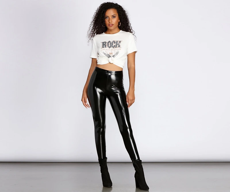 Faux Patent Leather Leggings