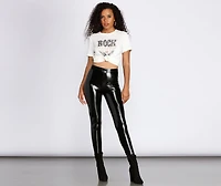 Faux Patent Leather Leggings