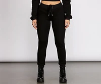 Lace Up High Waist Joggers