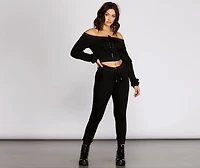 Lace Up High Waist Joggers