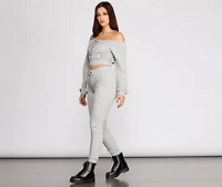 Lace Up High Waist Joggers