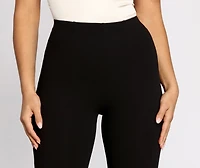 High Rise Ankle Slits Skinny Pants