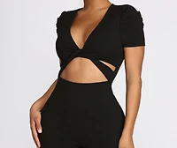 Risk It All Twist Front Fitted Jumpsuit