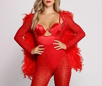Heat Up The Party Mesh Embellished Catsuit