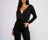 Casual Mood Surplice Jogger Jumpsuit