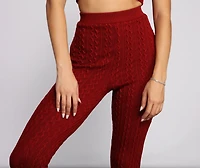 Cable Knit Cutie High Waist Leggings