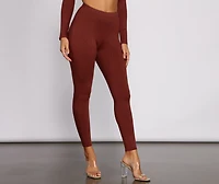 Ribbed Knit High Waist Leggings