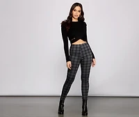 The One High Waist Plaid Pants