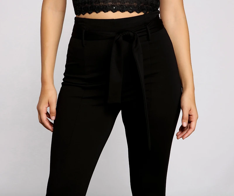 High Waist Skinny Ponte Knit Pants