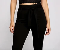 High Waist Skinny Ponte Knit Pants