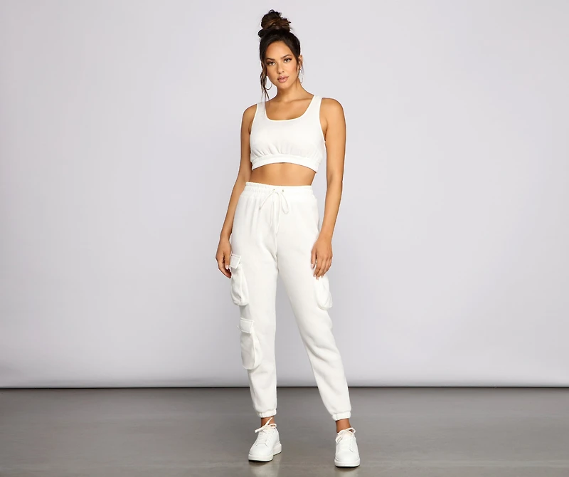 Low Profile High Waist Cargo Joggers