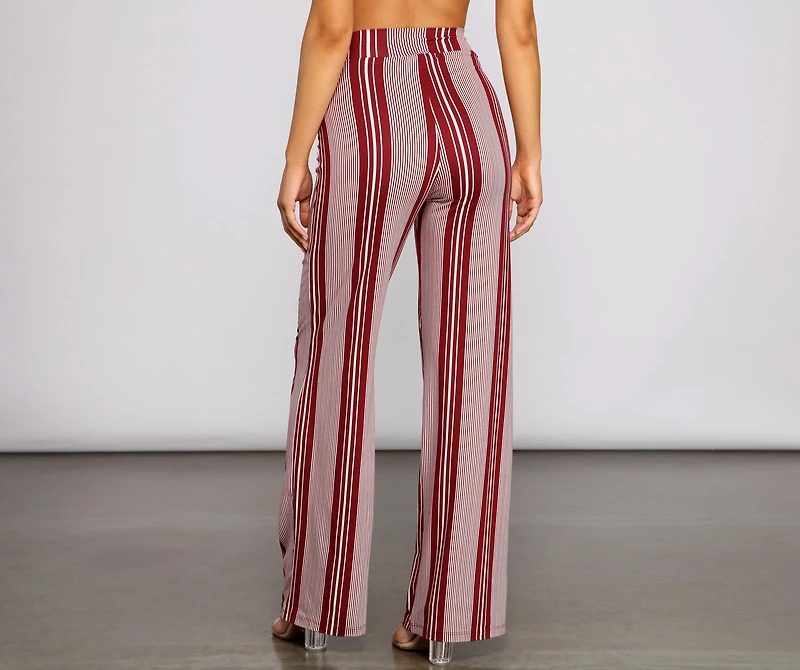 Sassy Striped Wide-Leg Pants