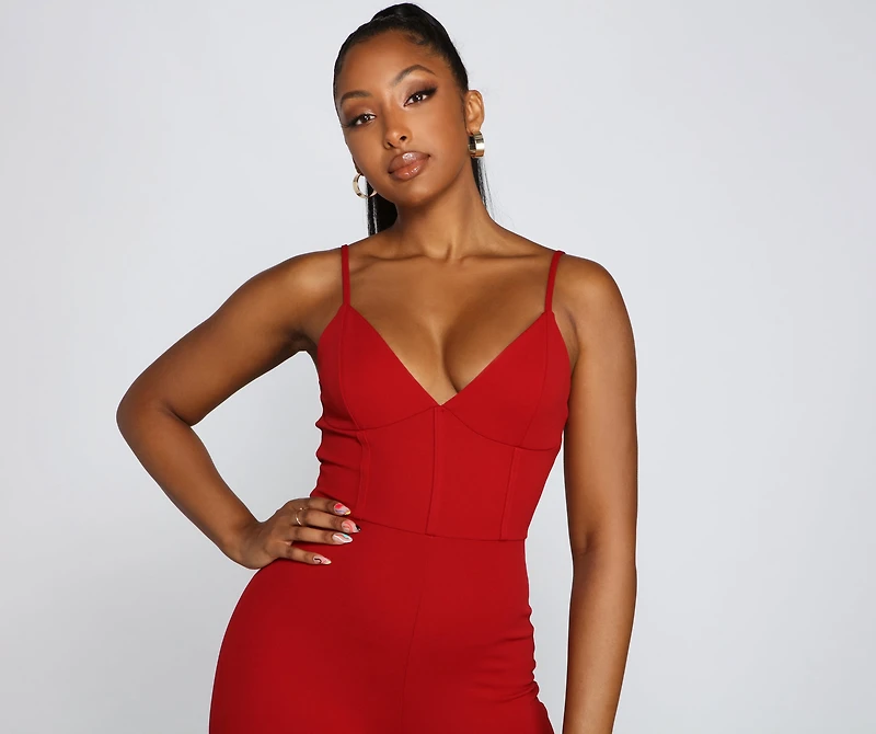 Made You Look Corset Detail Jumpsuit