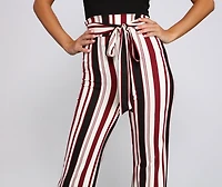 Striped And Stylish Tie-Waist Pants