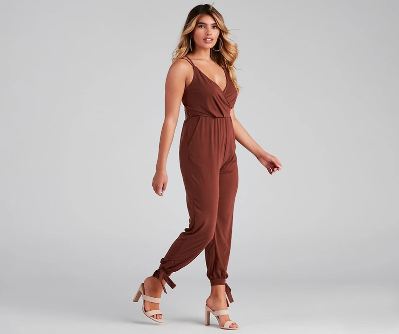 Chic Impressions Sleeveless Surplice Jumpsuit