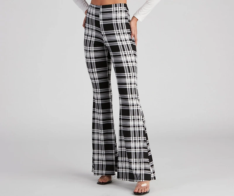 Mad About Plaid Flare Pants