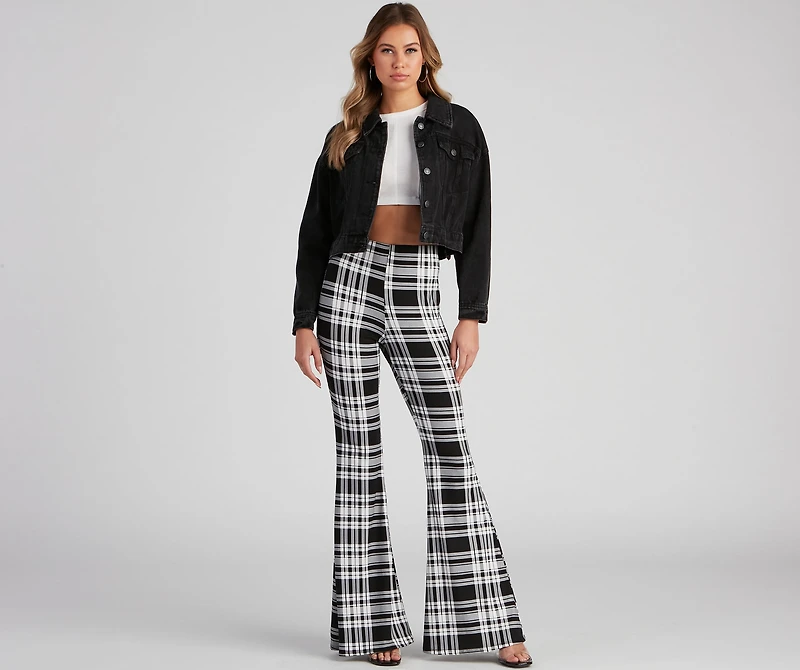 Mad About Plaid Flare Pants