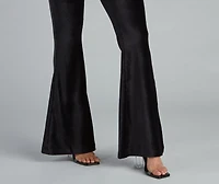 Trendy Luxe Velvet Flare Pants