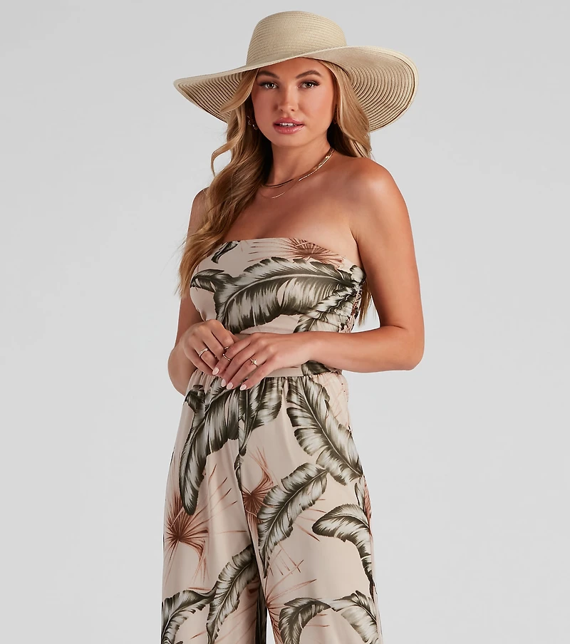 Tropical Toucan Strapless Jumpsuit