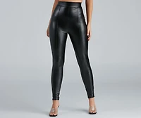 High Waist Faux Leather Leggings