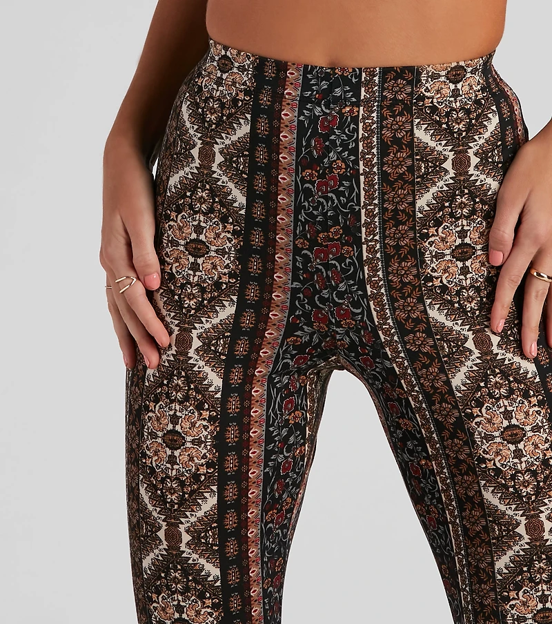 Festive Medallion Flare Pants