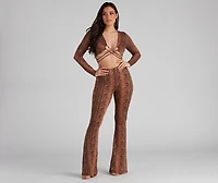 Leopard Spots High Rise Flare Pants