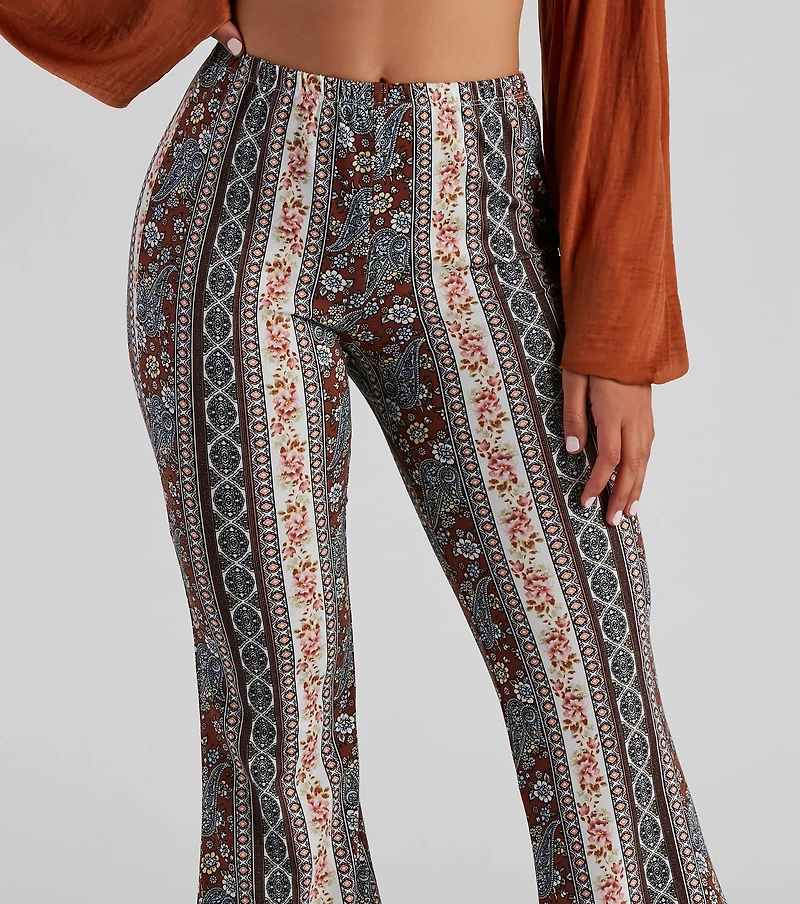 Bohemian Romance Floral Flared Pants