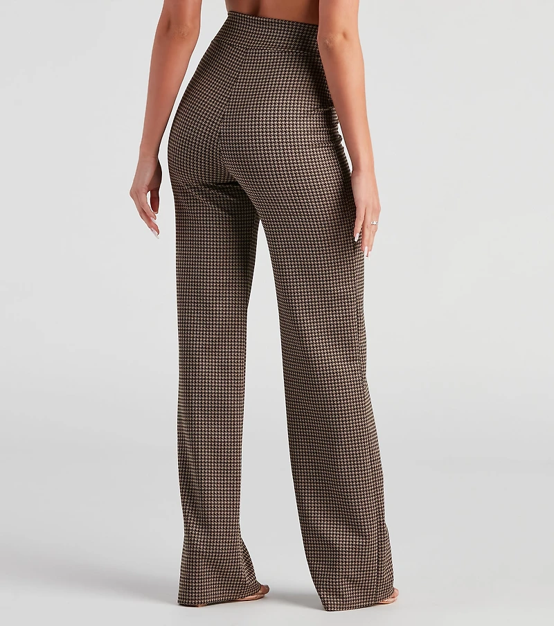 Back To Business Houndstooth Trouser Pants