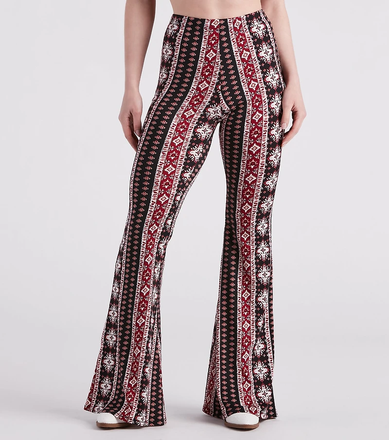 Here Comes The Sun Striped Flare Pants