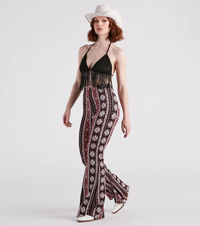 Here Comes The Sun Striped Flare Pants