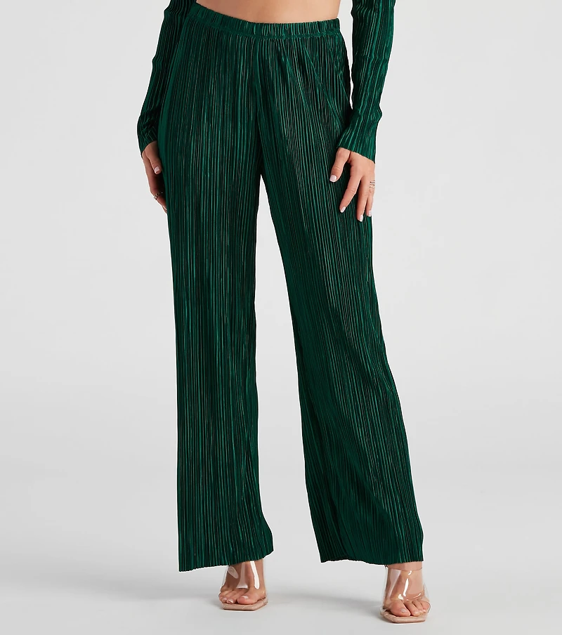 Dinner Date Satin Wide Leg Pants