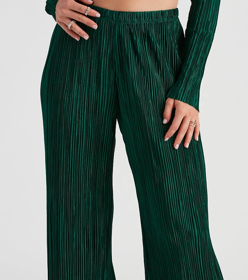Dinner Date Satin Wide Leg Pants