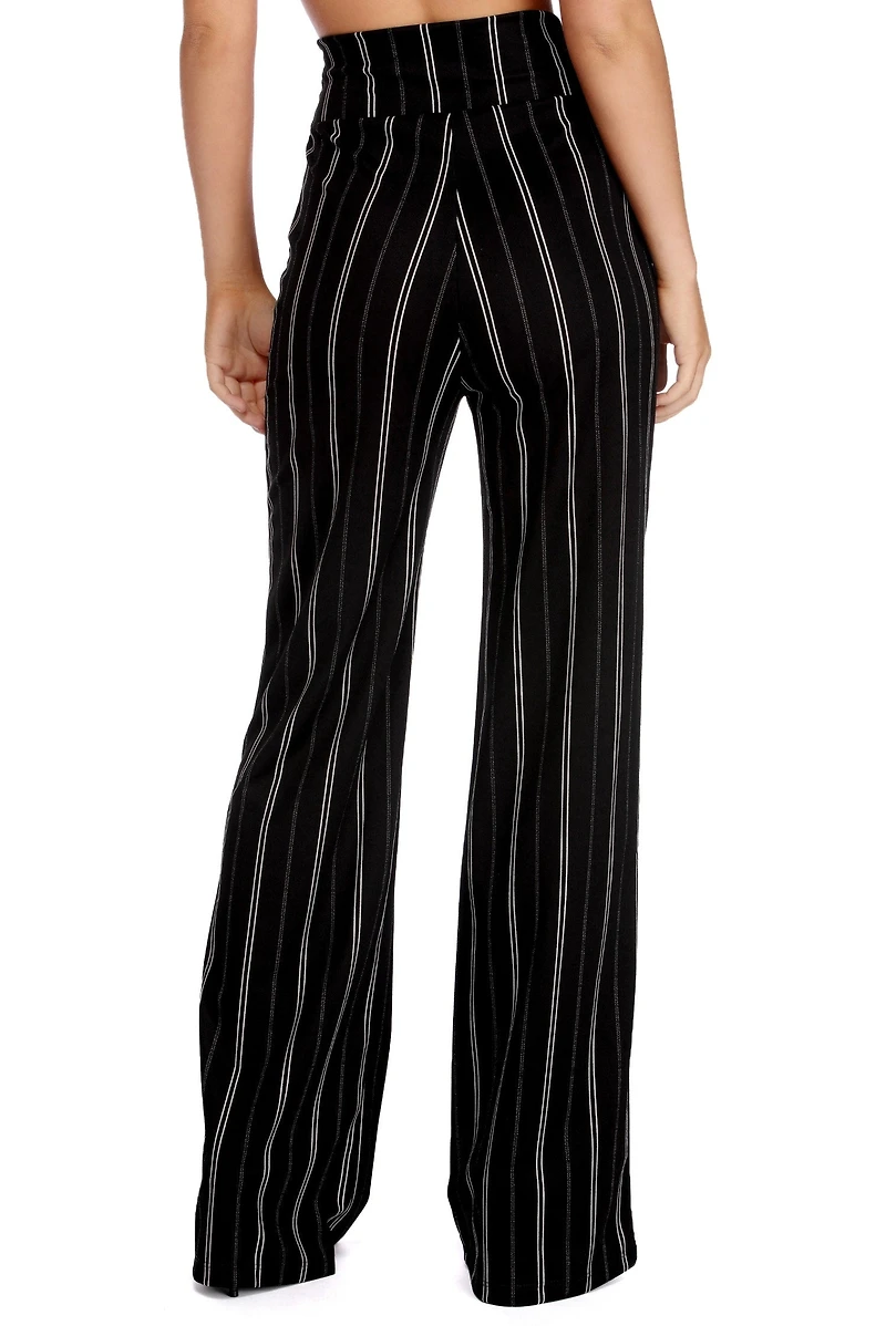 High Waist Striped Pants