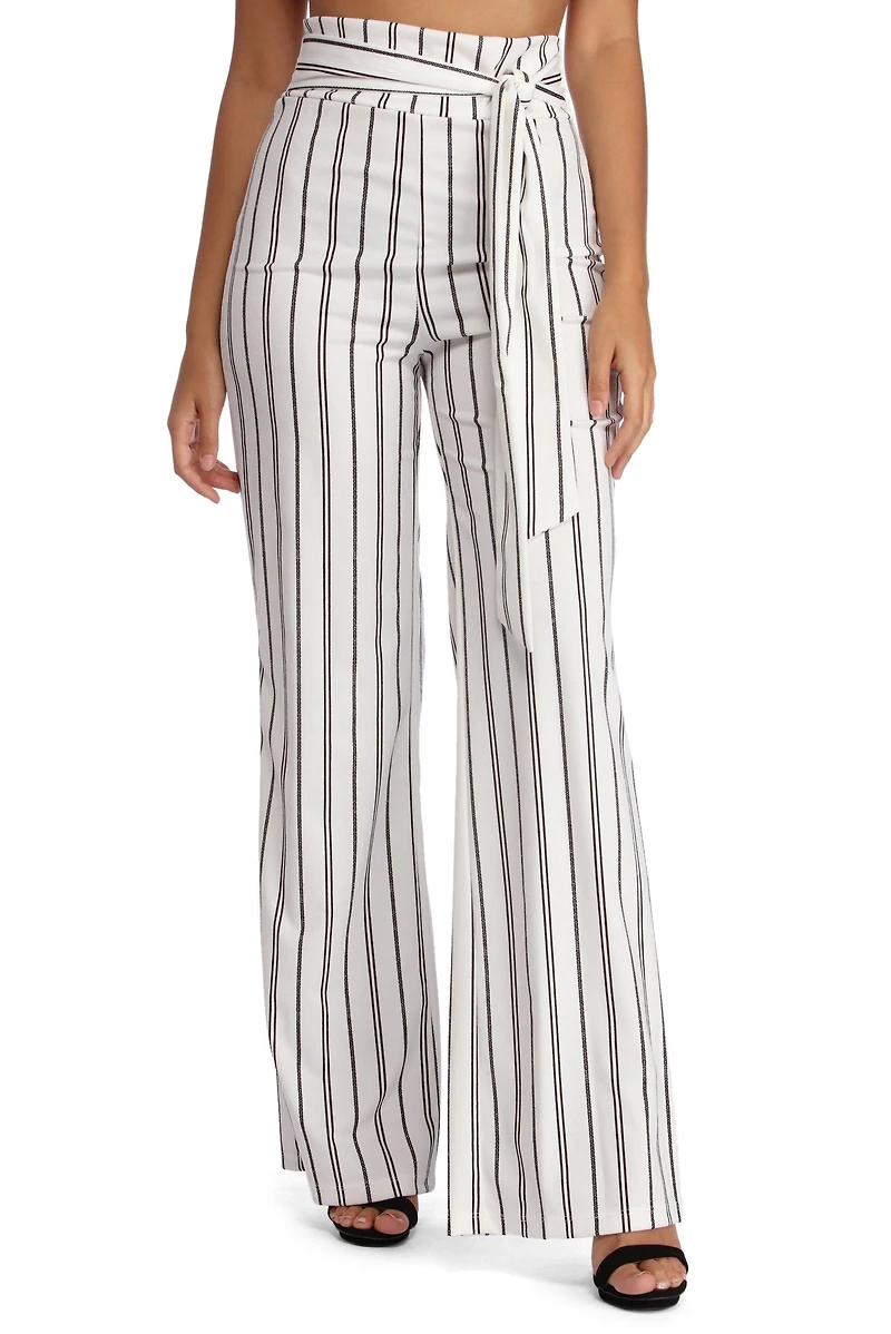 High Waist Striped Pants