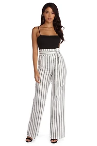 High Waist Striped Pants