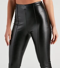 The Winner Faux Leather Flare Pants