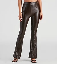 The Winner Faux Leather Flare Pants
