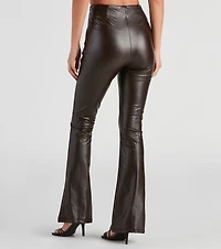 The Winner Faux Leather Flare Pants