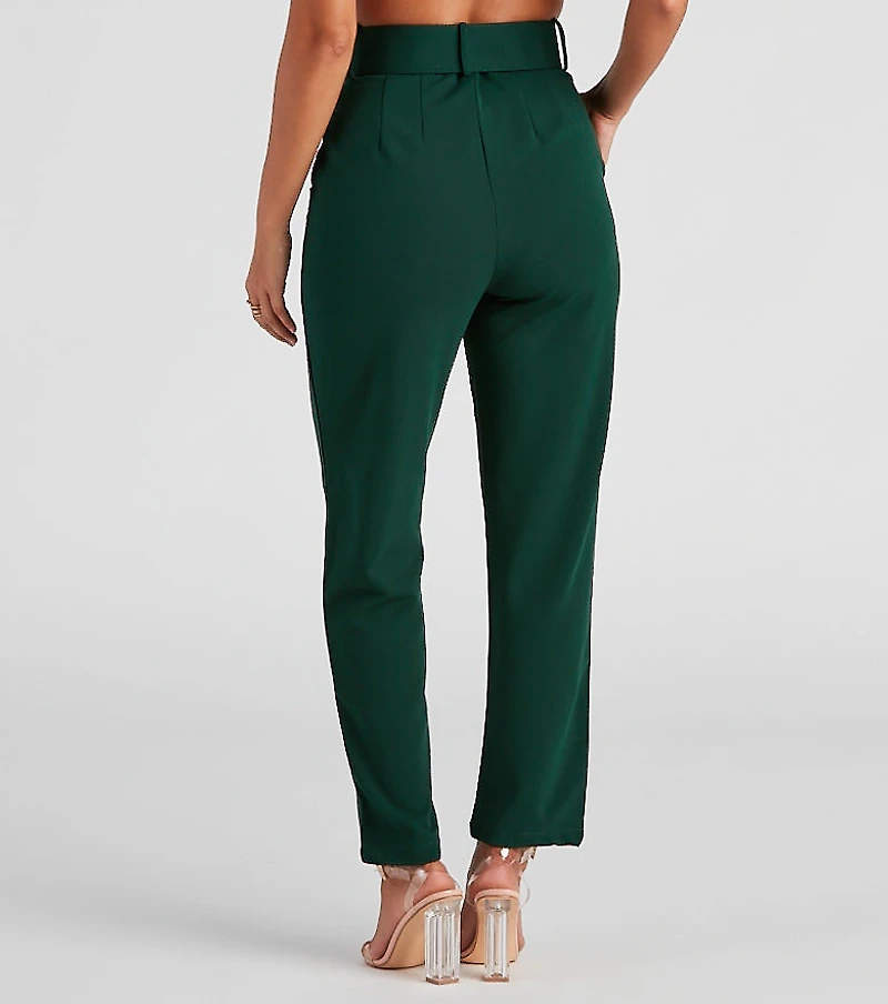Perfectly Polished Belted Dress Pants