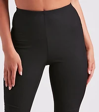 Trendy Babe Ribbed Knit Flare Pants