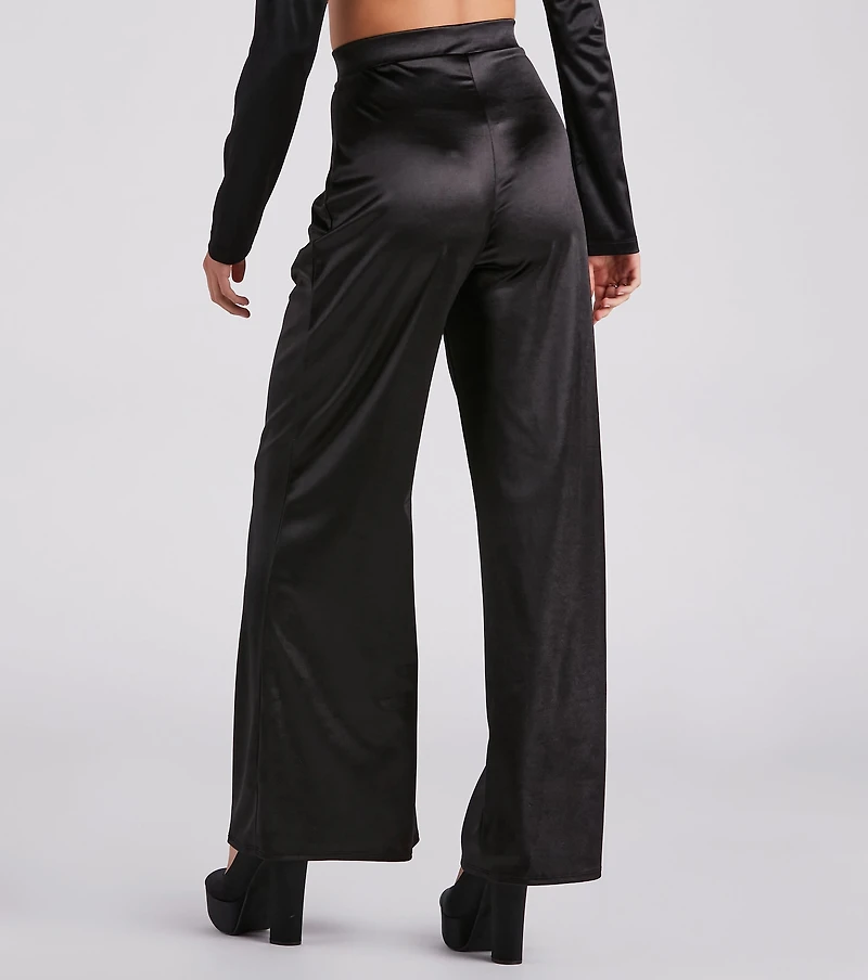 Trending Satin High Rise Pants
