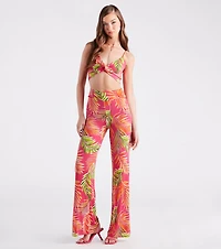 Tropical Destination High Waist Palazzo Pants
