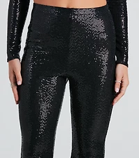 All Sequin High Rise Flare Pants