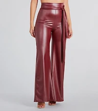 Feeling Sleek Faux Leather Wide-Leg Pants