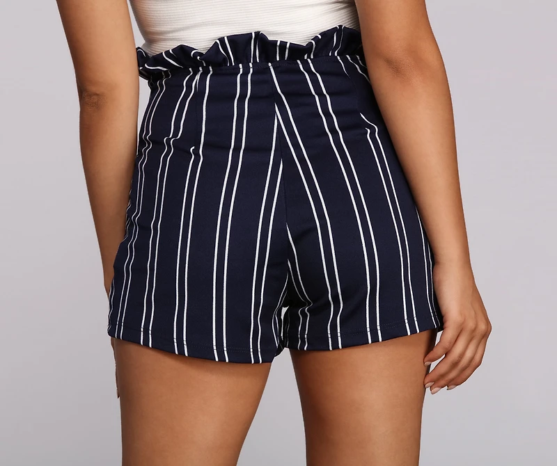 Paper Bag Pinstripe Shorts