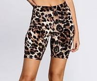 Velvet Leopard Biker Shorts